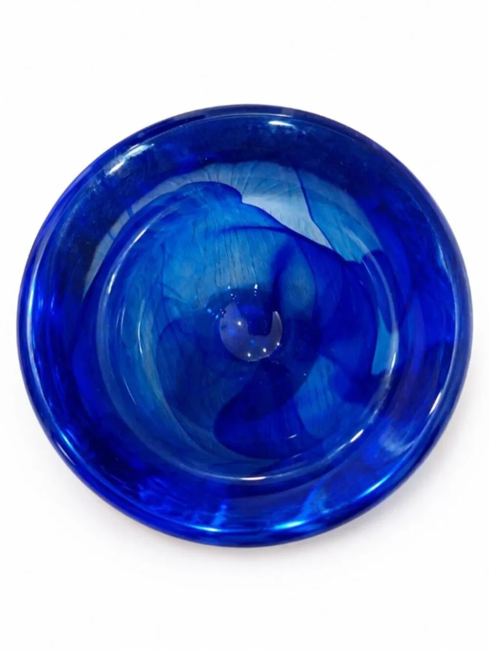 Kosta Boda Atoll Cobalt Blue Art Glass Votive Candle Holder Anna Ehrner Sweden